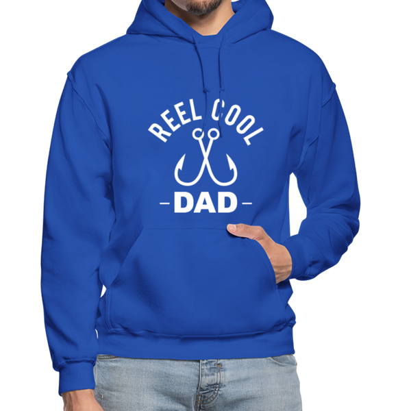 Reel Cool Dad Fishing Heavy Blend Adult Hoodie - royal blue