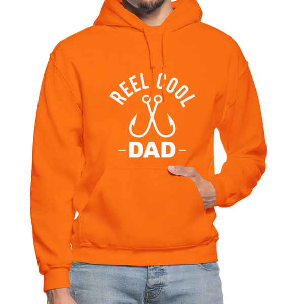 Reel Cool Dad Fishing Heavy Blend Adult Hoodie - orange