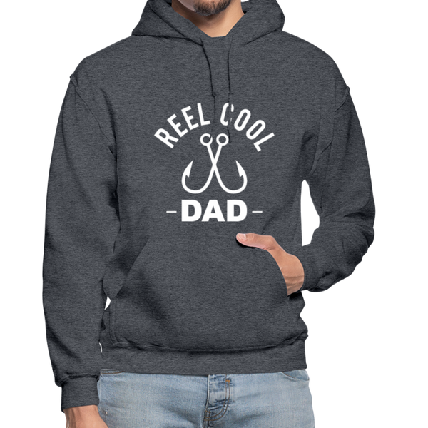 Reel Cool Dad Fishing Heavy Blend Adult Hoodie - charcoal gray