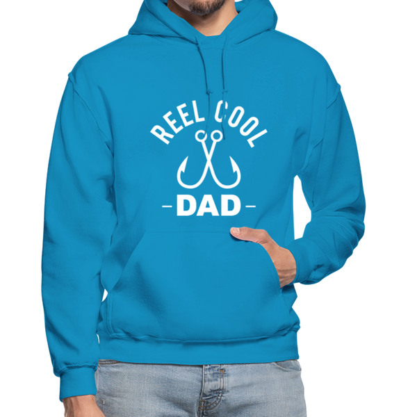 Reel Cool Dad Fishing Heavy Blend Adult Hoodie - turquoise