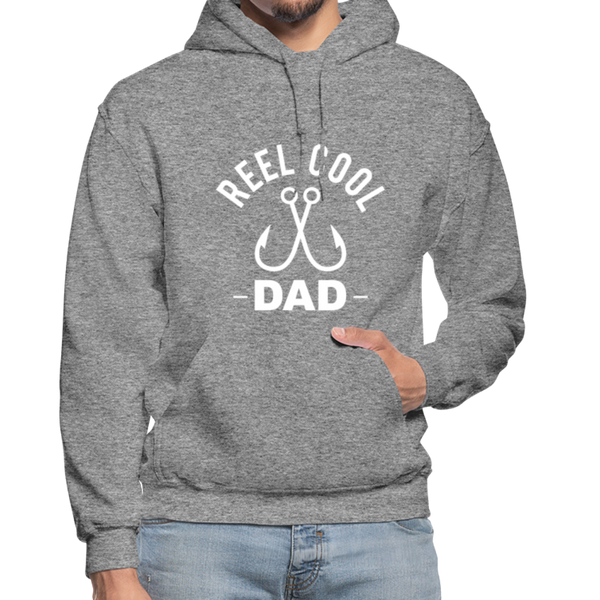 Reel Cool Dad Fishing Heavy Blend Adult Hoodie - graphite heather