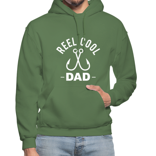 Reel Cool Dad Fishing Heavy Blend Adult Hoodie - military green