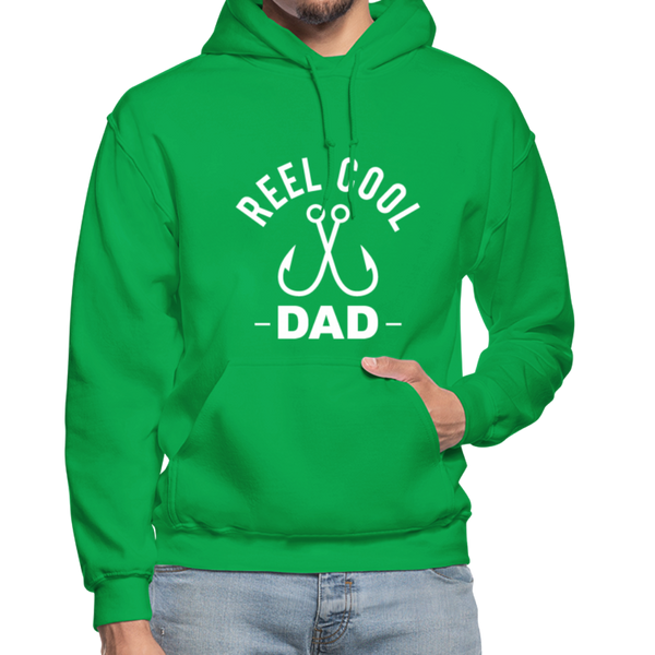 Reel Cool Dad Fishing Heavy Blend Adult Hoodie - kelly green