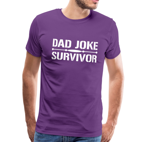 Dad Joke Survivor Men's Premium T-Shirt - purple