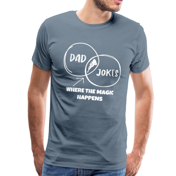 Funny Dad Jokes Venn Diagram Short-Sleeve T-Shirt - steel blue