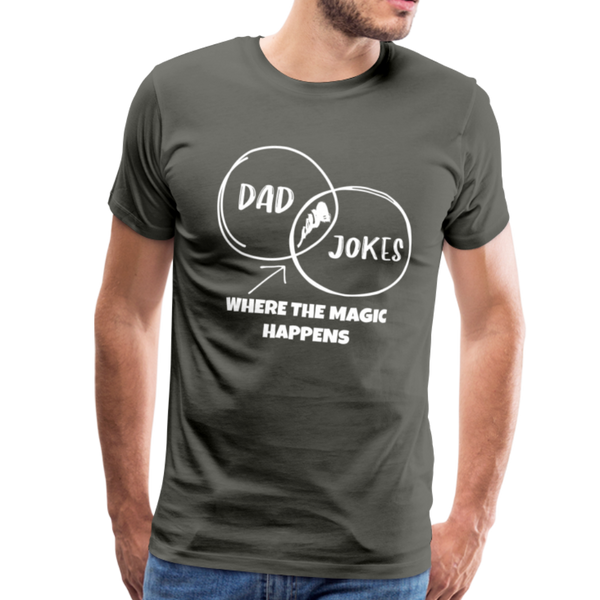 Funny Dad Jokes Venn Diagram Short-Sleeve T-Shirt - asphalt gray