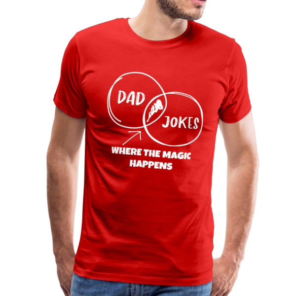 Funny Dad Jokes Venn Diagram Short-Sleeve T-Shirt - red