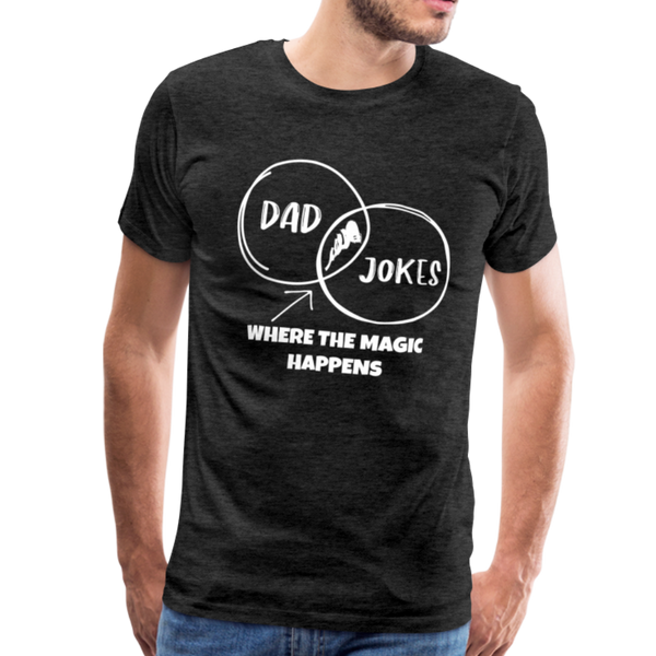 Funny Dad Jokes Venn Diagram Short-Sleeve T-Shirt - charcoal gray