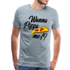 Wanna Pizza Me? Funny Men's Premium T-Shirt - heather ice blue