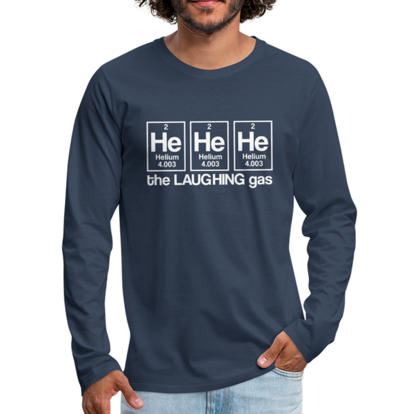 He He He The Laughing Gas Men's Premium Long Sleeve T-Shirt - navy