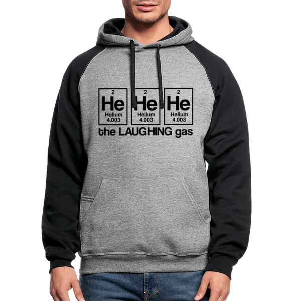 He He He The Laughing Gas Colorblock Hoodie - heather gray/black