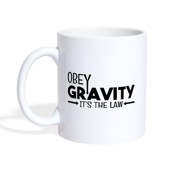 Obey Gravity It's the Law Coffee/Tea Mug - white