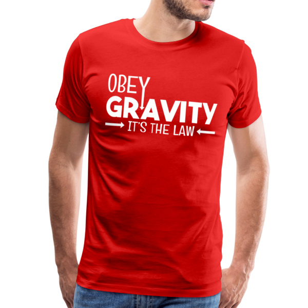 Obey Gravity It's the Law Men's Premium T-Shirt - red