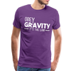 Obey Gravity It's the Law Men's Premium T-Shirt - purple