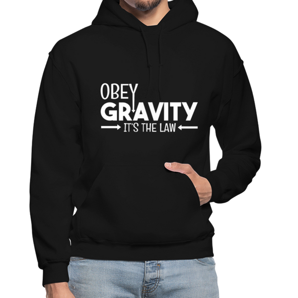 Obey Gravity It's the Law Gildan Heavy Blend Adult Hoodie - black