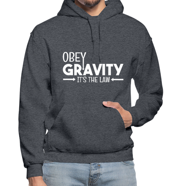 Obey Gravity It's the Law Gildan Heavy Blend Adult Hoodie - charcoal gray