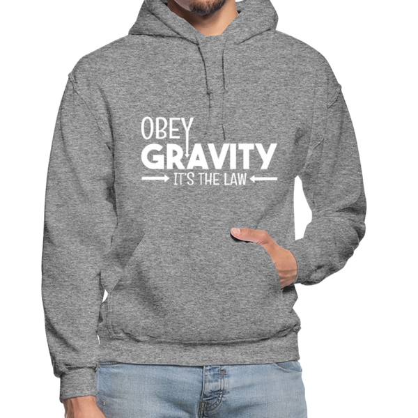 Obey Gravity It's the Law Gildan Heavy Blend Adult Hoodie - graphite heather