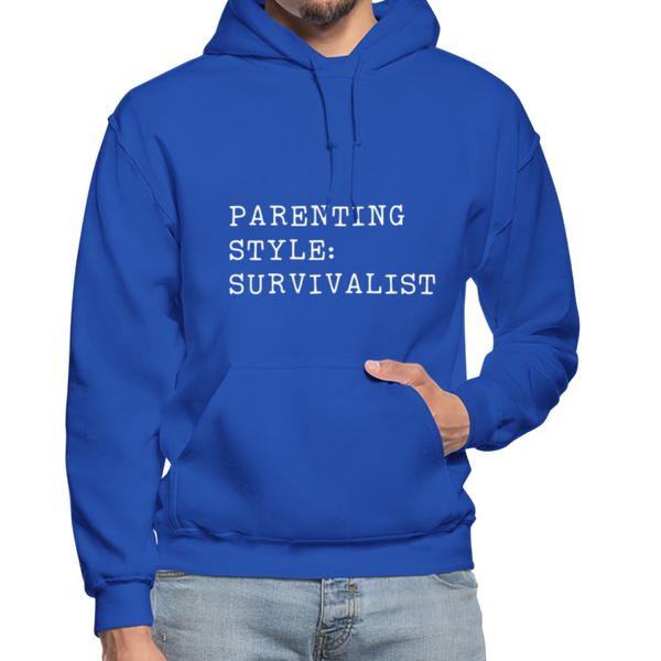 Parenting Style: Survivalist Gildan Heavy Blend Adult Hoodie - royal blue