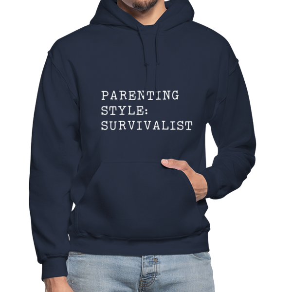 Parenting Style: Survivalist Gildan Heavy Blend Adult Hoodie - navy