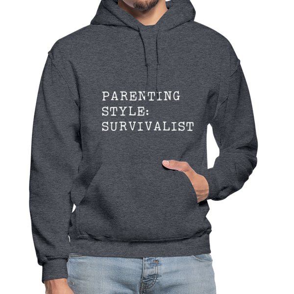 Parenting Style: Survivalist Gildan Heavy Blend Adult Hoodie - charcoal gray