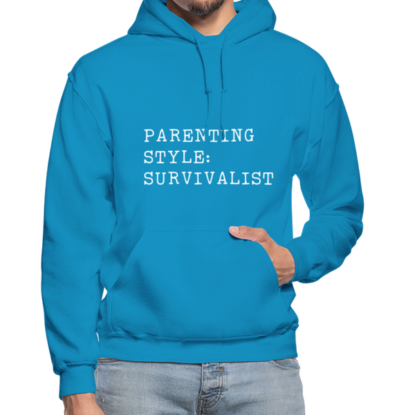 Parenting Style: Survivalist Gildan Heavy Blend Adult Hoodie - turquoise