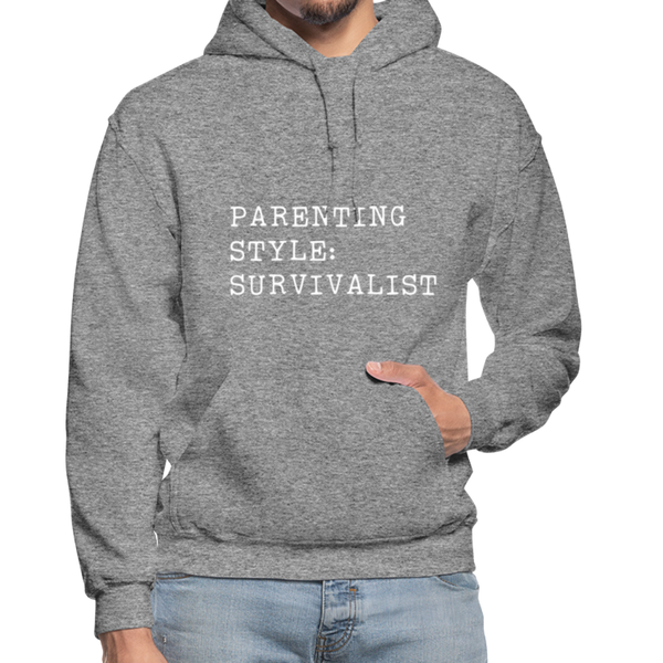 Parenting Style: Survivalist Gildan Heavy Blend Adult Hoodie - graphite heather