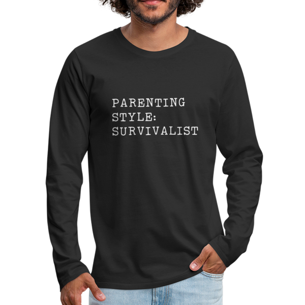 Parenting Style: Survivalist Men's Premium Long Sleeve T-Shirt - black