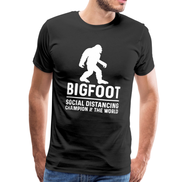 Bigfoot Social Distancing Champion of the World Men's Premium T-Shirt - black