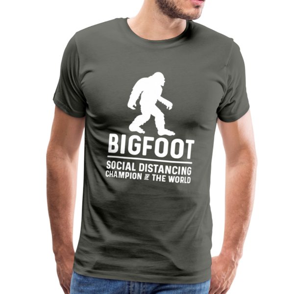 Bigfoot Social Distancing Champion of the World Men's Premium T-Shirt - asphalt gray