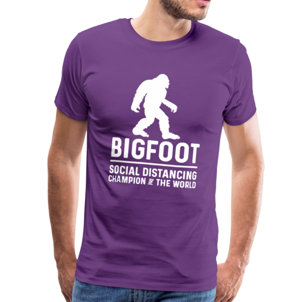 Bigfoot Social Distancing Champion of the World Men's Premium T-Shirt - purple