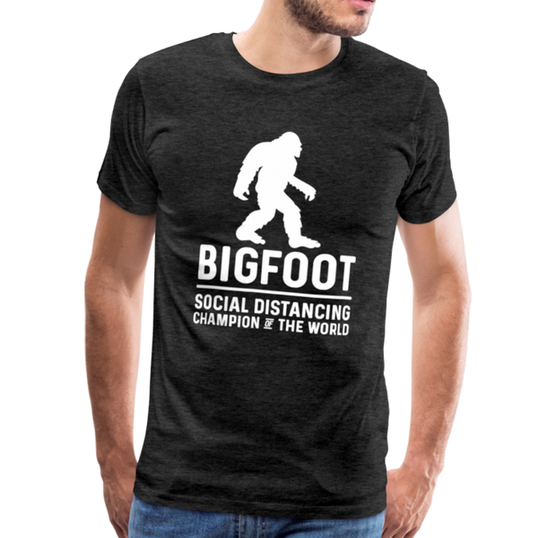 Bigfoot Social Distancing Champion of the World Men's Premium T-Shirt - charcoal gray