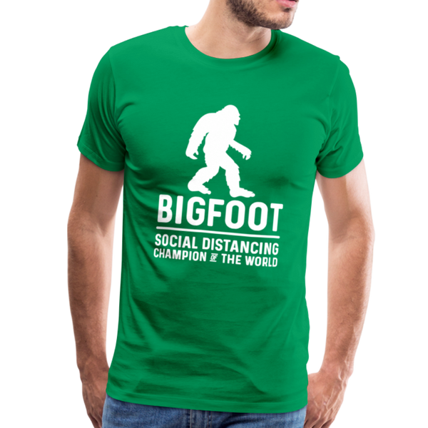 Bigfoot Social Distancing Champion of the World Men's Premium T-Shirt - kelly green