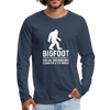 Bigfoot Social Distancing Champion of the World Men's Premium Long Sleeve T-Shirt - navy