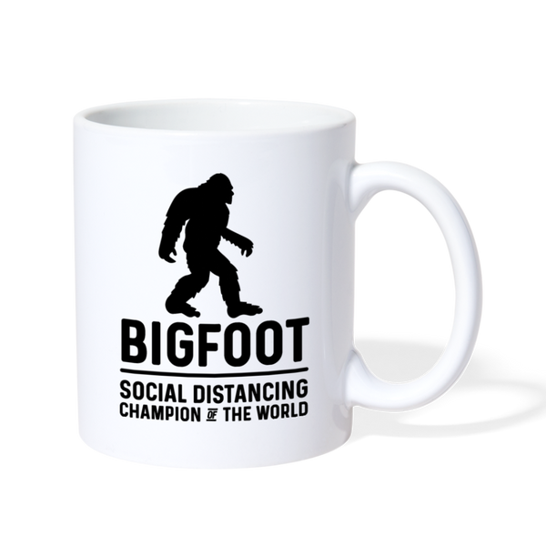 Bigfoot Social Distancing Champion of the World Coffee/Tea Mug - white