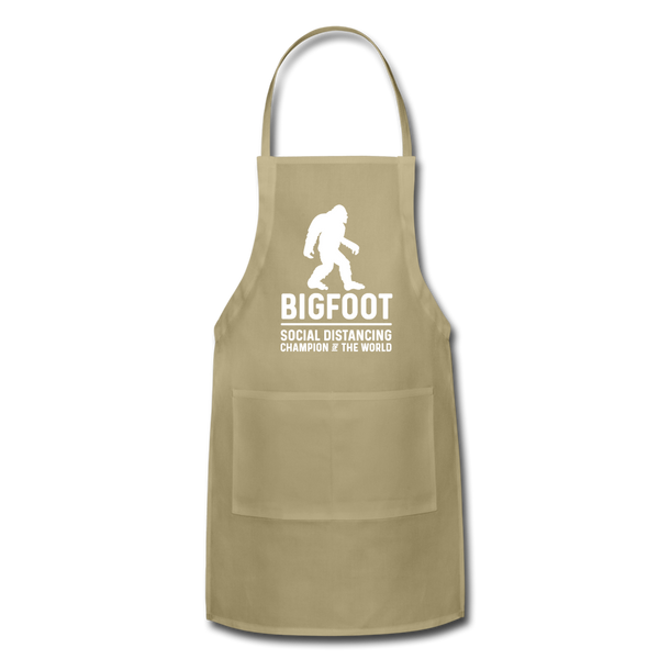 Bigfoot Social Distancing Champion of the World Adjustable Apron - khaki