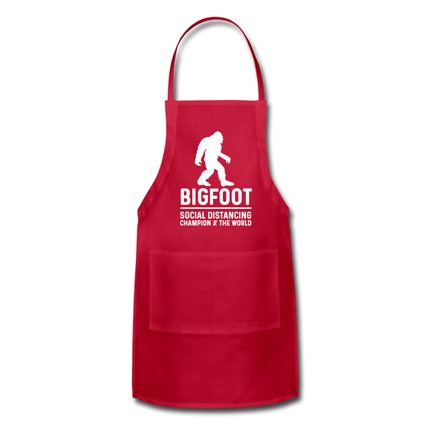 Bigfoot Social Distancing Champion of the World Adjustable Apron - red