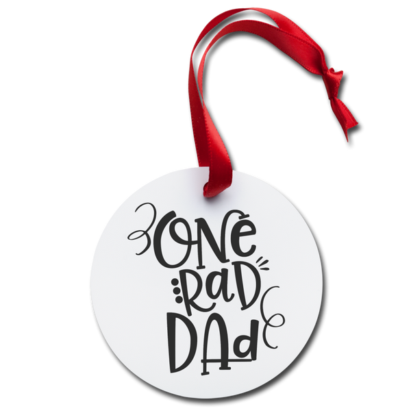 One Rad Dad Holiday Ornament - white