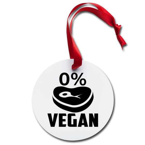 0% Vegan Funny BBQ Holiday Ornament - white
