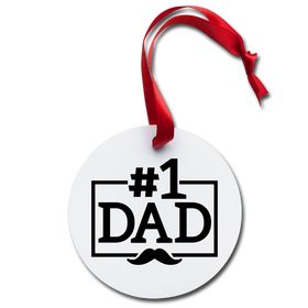 #1 Dad Mustache Holiday Ornament