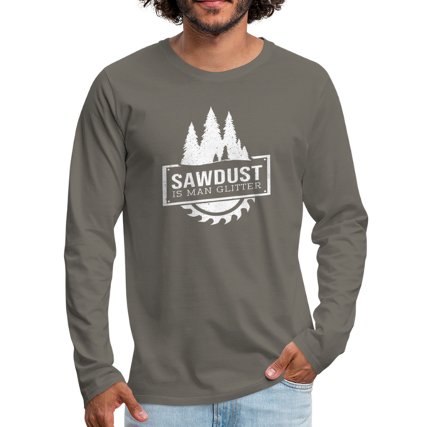 Sawdust is Man Glitter Men's Premium Long Sleeve T-Shirt - asphalt gray