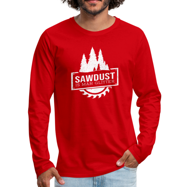 Sawdust is Man Glitter Men's Premium Long Sleeve T-Shirt - red