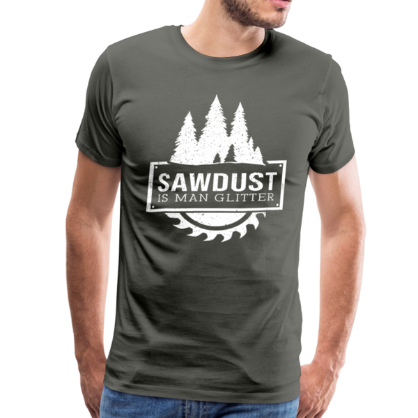 Sawdust is Man Glitter Men's Premium T-Shirt - asphalt gray