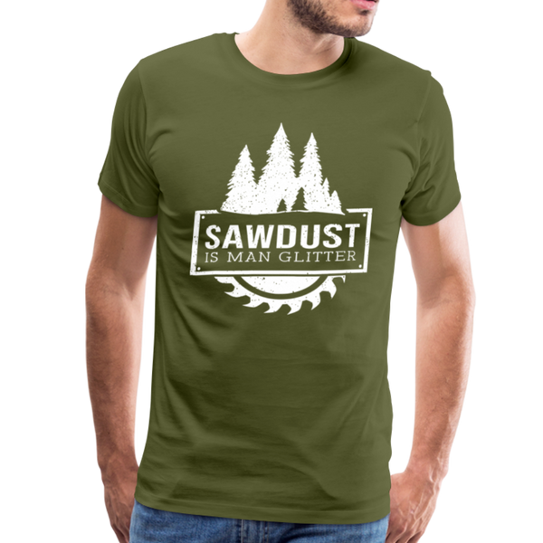 Sawdust is Man Glitter Men's Premium T-Shirt - olive green