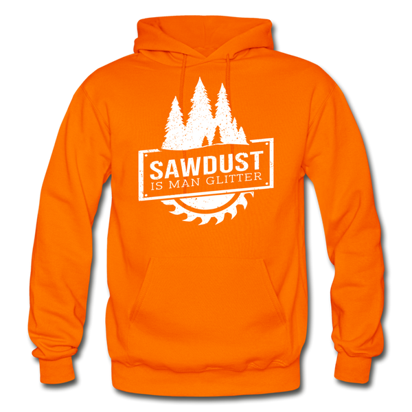 Sawdust is Man Glitter Gildan Heavy Blend Adult Hoodie - orange