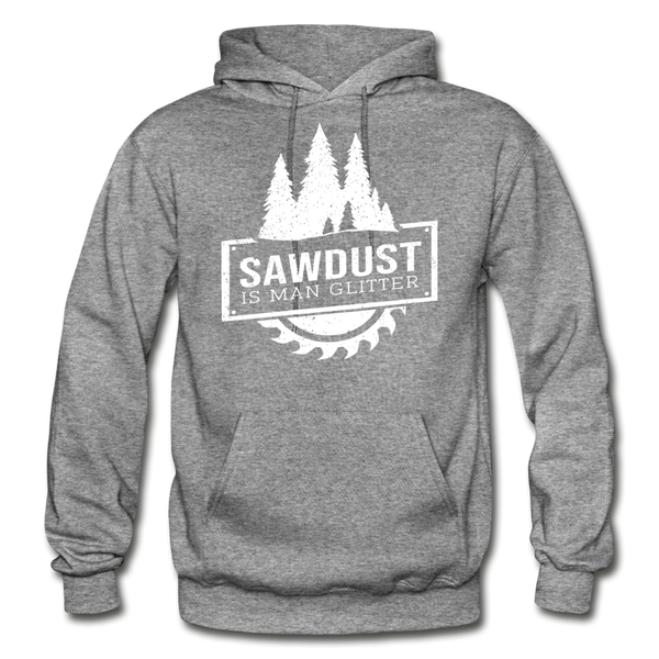 Sawdust is Man Glitter Gildan Heavy Blend Adult Hoodie - graphite heather