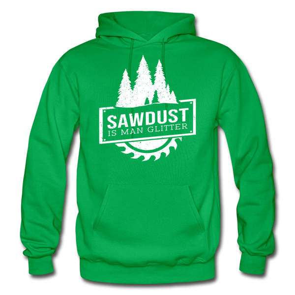 Sawdust is Man Glitter Gildan Heavy Blend Adult Hoodie - kelly green