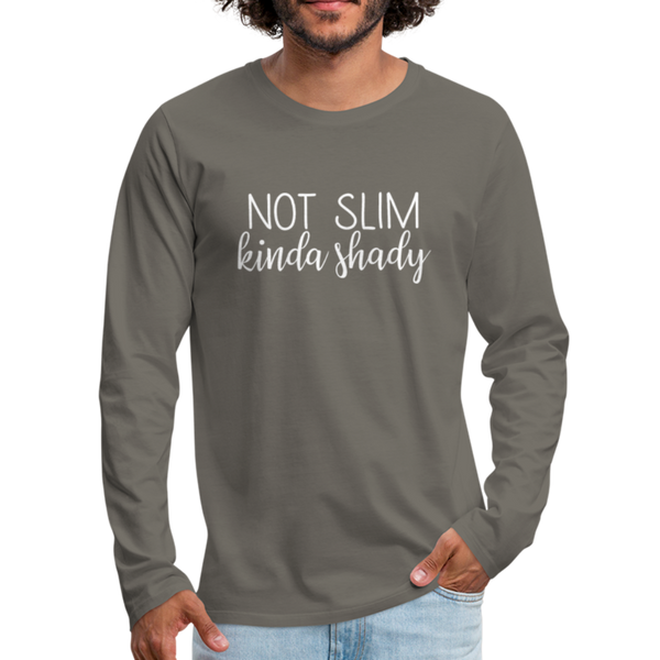 Not Slim Kinda Shady Men's Premium Long Sleeve T-Shirt - asphalt gray