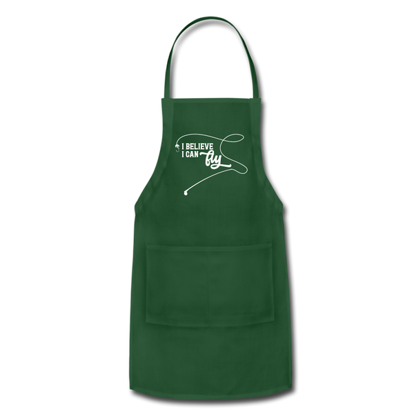 I Believe I Can Fly Fishing Adjustable Apron - forest green