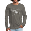 I Believe I Can Fly Fishing Men's Premium Long Sleeve T-Shirt - asphalt gray