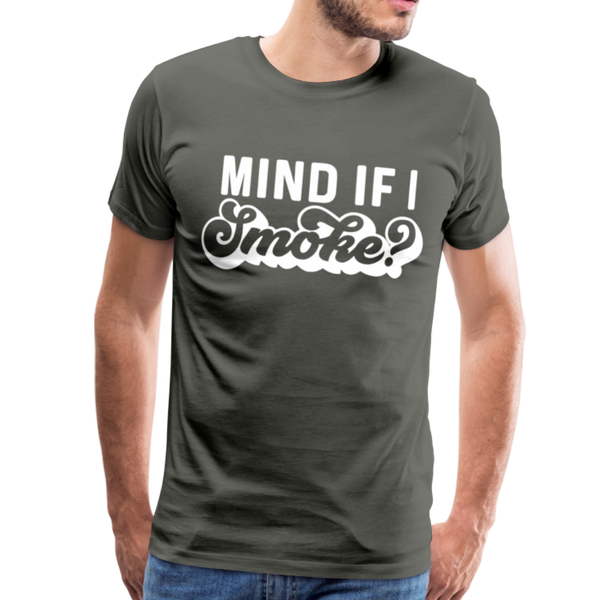Mind if I Smoke Funny BBQ Men's Premium T-Shirt - asphalt gray